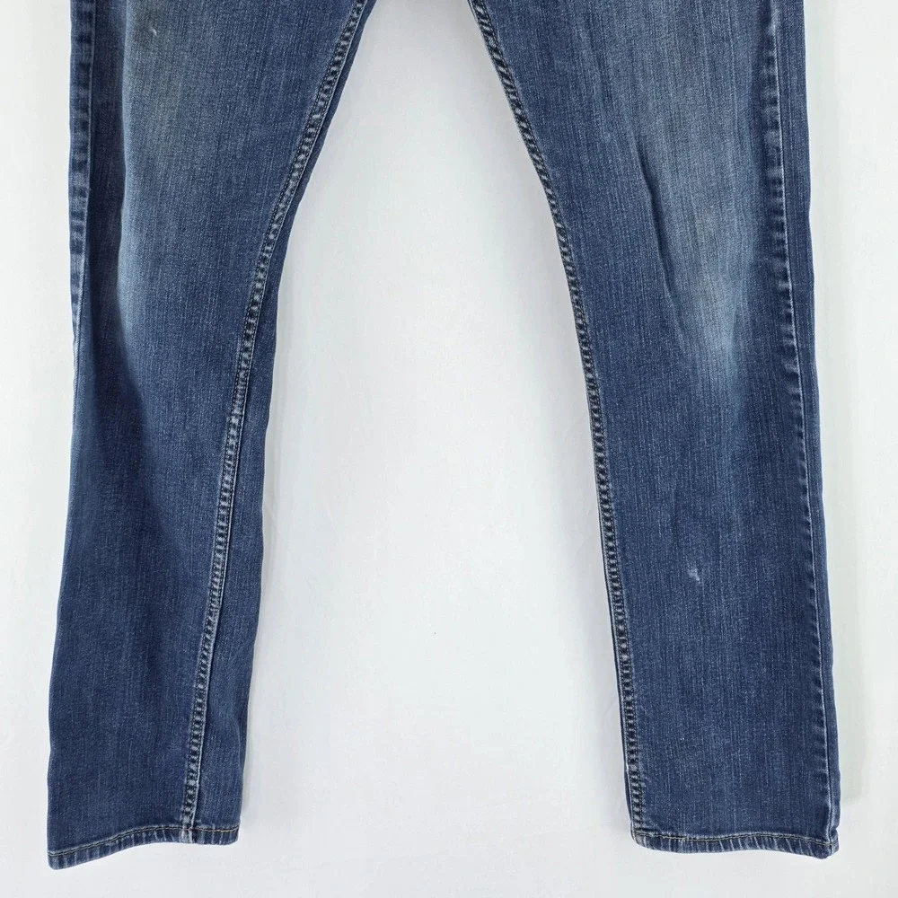 Levis Jeans Mens 32x32 Blue Medium Wash Slim Straight‎ Stretch Denim Casual Y2K